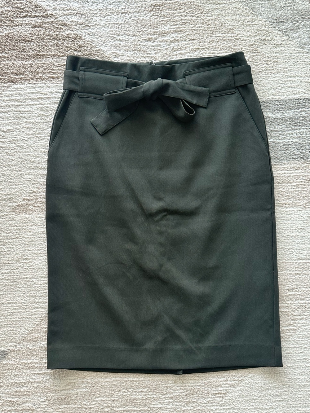 Banana Republic Forest Green Pencil Skirt with Waist Tie Size 0